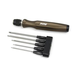 RTW 5 in 1 Hex Phillips Screwdriver Repairing Tool 1.5/H2.0/H2.5/H3.0mm/PH1 holder head High speed steels for Align ALZ T-rex Professional RC Tools